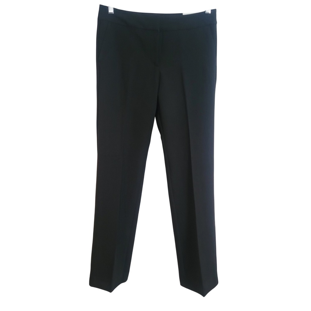 Ann Klein Women 6 Black Signature Straight Leg Professional Dress Trousers Pants